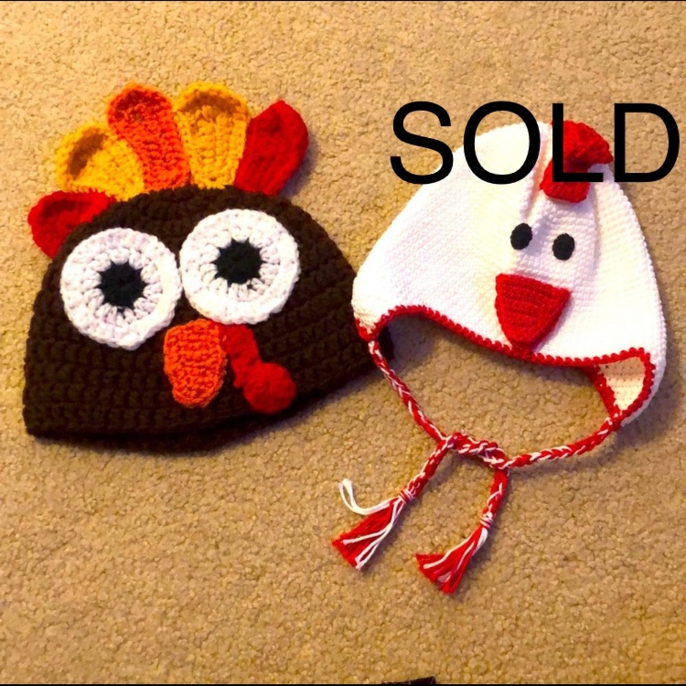 Baby Toddler Crochet Hats Chicken Turkey Pineapple